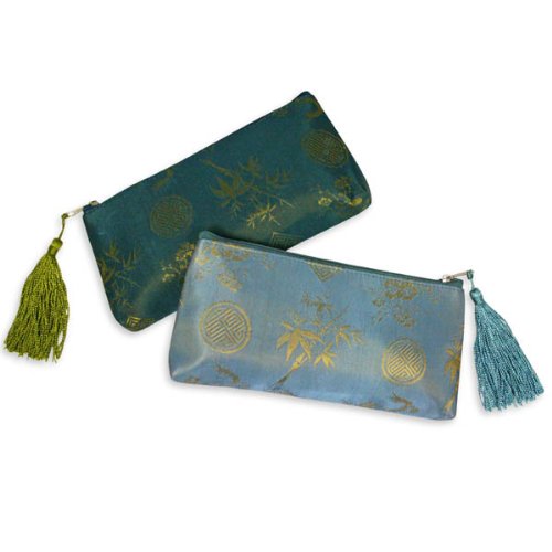 Tasseled Cosmetic Pouch - Silk Jacquard