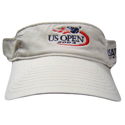 US OPEN 2003 COTTON KHAKI VISOR HAT TENNIS USA NETWORK