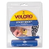 Velcro 90089 - Sticky-Back Hook and Loop Dot Fasteners with Dispenser, 5/8 Inch, Black, 75/Roll-VEK90089
