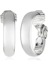Anne Klein Classics Silver-Tone Medium Hoop Clip-On Earrings
