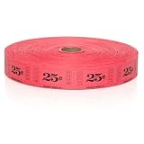 25 Cent Tickets - Red - 2000 per roll