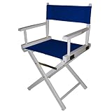 Navy Blue White Frame Directors Chair