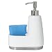 Ceramic and Stainless Steel Soap Dispenser and Sponge Holder - White