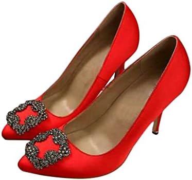 CHRIS HEELS Women's 8cm Red High Heels Banquet Party So Kate Veau Velours Shoes