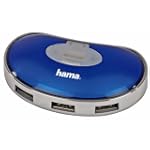 Hama USB 2.0 Hub 1:4 blau Bus-powered