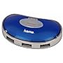 Hama USB 2.0 Hub 1:4 blau Bus-powered von Hama