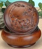 Faux Wood Giraffe Jewelry Trinket Box Collectible Decoration Container