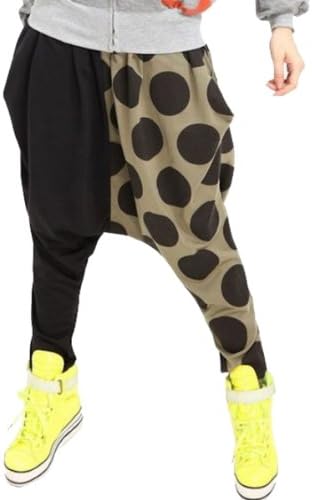 ELLAZHU Baggy Spring Harem Hippie Dots Stiching Pants Trouser Onesize GY80