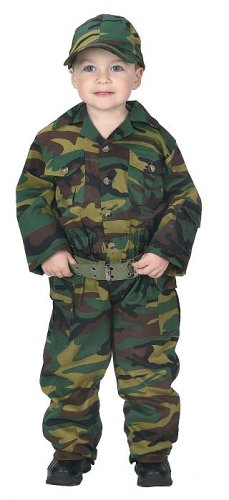 Aeromax Jr. Camouflage Suit with Cap and Belt, Size 12/14, Green
