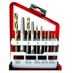 Neiko 10-Piece Alloy Screw Extractor Solid Cobalt Left Hand Drill Bits Set