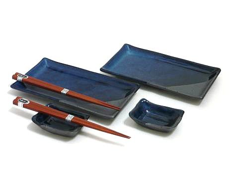 Rustic Blue Sushi Set for Two - MySushiSet