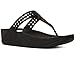 FitFlop Women's Carmel Toe-Post Suede Sandals Dress, Black, 9 M US