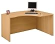 Corsa Light Oak Finish Right L Bow Desk by Bush Furniture