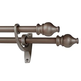 Serif Drapery Double Rod Set - Bronze (2848")