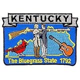 USA Novelty Embroidered Iron on Patch - 50 United States Historical Collection - 1792 Kentucky The Bluegrass State Applique