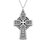 Big Save mens crosses jewelry-Bling Jewelry Celtic Cross Sterling Silver Pendant Necklace Chain 18