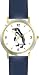 Penguin No.1 - Bird Animal - WATCHBUDDY® DELUXE TWO-TONE THEME WATCH - Arabic Numbers - Blue Leather Strap-Size-Children's Size-Small ( Boy's Size & Girl's Size )