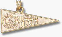 Michigan State Spartans Seal and Mich State Pennant Pendant - 14KT Gold Jewelry
