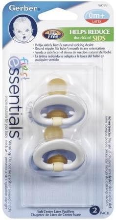2pk, BPA-Free Gerber First Essentials Soft Center Latex Pacifiers