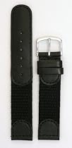 Mens Swiss Army Style Watchband - Color Black Size: 19mm Watch Band