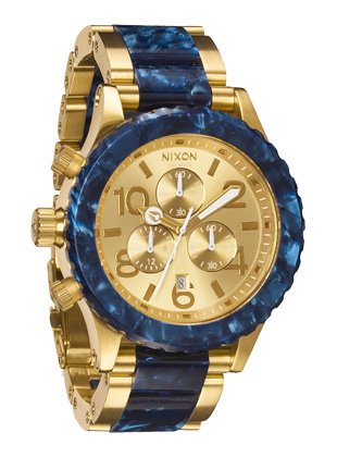 Nixon 42-20 Chrono Watch - Men's Gold/Royal Granite, One Size