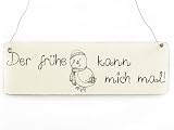 Produkt-Bild: Vintage Deko Schild T&uuml;rschild DER FR&Uuml;HE VOGEL KANN MICH MAL Shabby Nostalgieschild Landhaus Impression Wandschild
