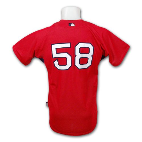 Boston Red Sox Jonathan Papelbon Home Authentic 2010 COOL BASE Batting Practice MLB Baseball Jersey Size XL