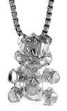 Sterling Silver 1/2 in. (12mm) Teeny Teddy Bear Pendant