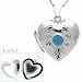 Jewelry : Sterling Silver Genuine Cabochon Blue Topaz Heart Locket Pendant