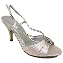 Pink Ruched Satin Diamante Evening Prom Sandals Shoes