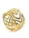 Ladies 24k Yellow Gold Layered 12mm THICK Filigree Hearts Design Fashion Ring ~ Lifetime Manufacturer Guarantee and Gift Boxed (LN57), 9