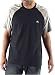 adidas Mens Essential 3 Stripe Crew Neck T-Shirt Dark Navy Large