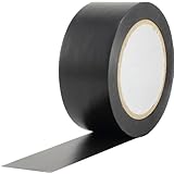 ProTapes Pro 50 Premium Vinyl Safety Marking and Dance Floor Splicing Tape, 6 mils Thick, 36 yds Length x 2" Width, Black (Pack of 1)