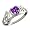 0.41 Ct Genuine Heart Shape Purple Amethyst Gemstone Sterling Silver Ring