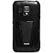 Amzer AMZ95763 Double Layer Hybrid Soft Skin Hard Shell Case with Kickstand for Pantech Perception ADR930L - 1 Pack - Retail Packaging - Black/ Black