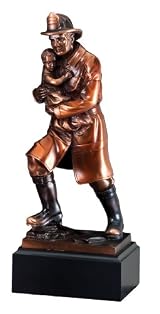 Fireman W/Child Statue 11.5
