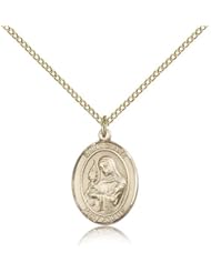 Free Engraving Included Medal-Gold Filled St. Saint Clare of Assisi Pendant 3/4" 8028GF--w/18" Chain w/Box Eyes/Television