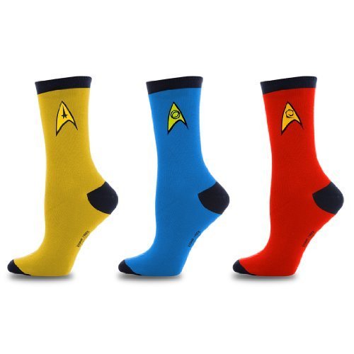 Star Trek Uniform Socks -- Command - Science - Engineering -- Set Of 3 Pairs