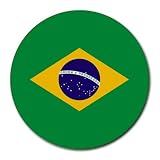 Brazil Flag Round Mouse Pad