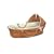 Honey Hooded Baby Moses Basket with Sage Gingham