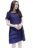 マタニティ ワンピース 産前 ゆったり 結婚式 パーティ など ギャザー リボン 半袖 夏 オリジナルアイテム付き 892-16276