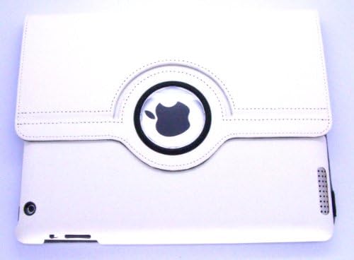 CyberGuard 360 Degrees Rotating Stand Premium Leather Case for Apple iPad 2 (Color: White)