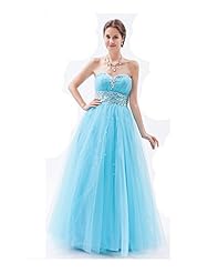 A-line Sweetheart Floor Length Tulle Natural   Waistline Beaded Lace Prom Dress 