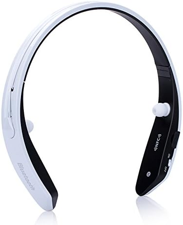 LightingFox BM-170 Bluetooth 4.0 Ring Collar Music Bluetooth Headset Wirless Earphone with Incoming Call Vibration Alerts Earphone (White)