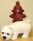 Peeing Terrier Fire Hydrant Statue Indoor Outdoor