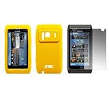 EMPIRE Yellow Silicone Skin Case Cover + Screen Protector for Nokia N8