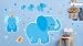 Blue Elephants Giant Wall Decals Party Supplies (Blue)