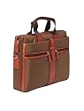 MAKEXIM FABRIC-LEATHER BRIEFCASE (BROWN)