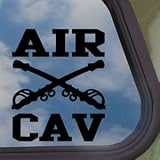 AIR CAV Army Cavalry Sabers Black Decal Window Sticker 