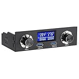 Sunshine-tipway&reg; 5.25 Inch Drive Bay 2 Port Usb 3.0 Front Panel LCD Digital Fan Controller with Temperature Display for Pc Case